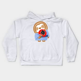 Cute Japanese Festival Sloth Kids Hoodie